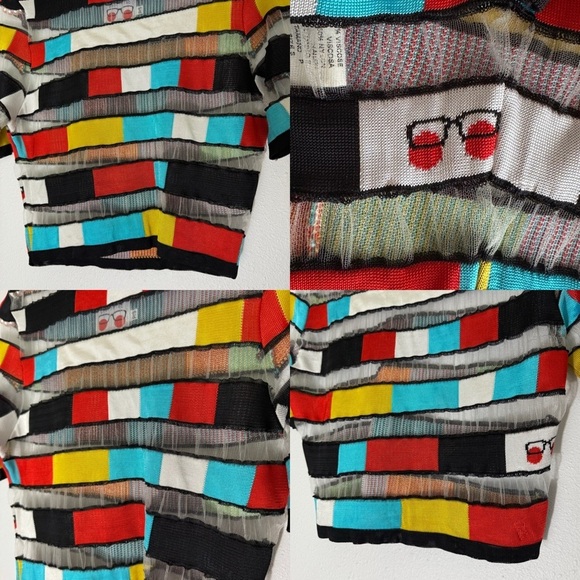 Gabrielab cropped sheer colorful square top size P/S - Picture 7 of 16
